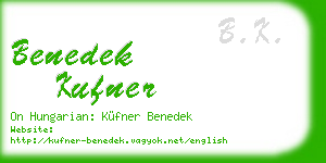 benedek kufner business card